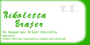 nikoletta brajer business card